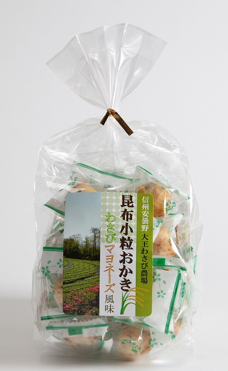 昆布小粒おかき わさびマヨネーズ風味 90g 大王わさび農場 昆布小粒おかき わさびマヨネーズ風味 90g 大王わさび農場