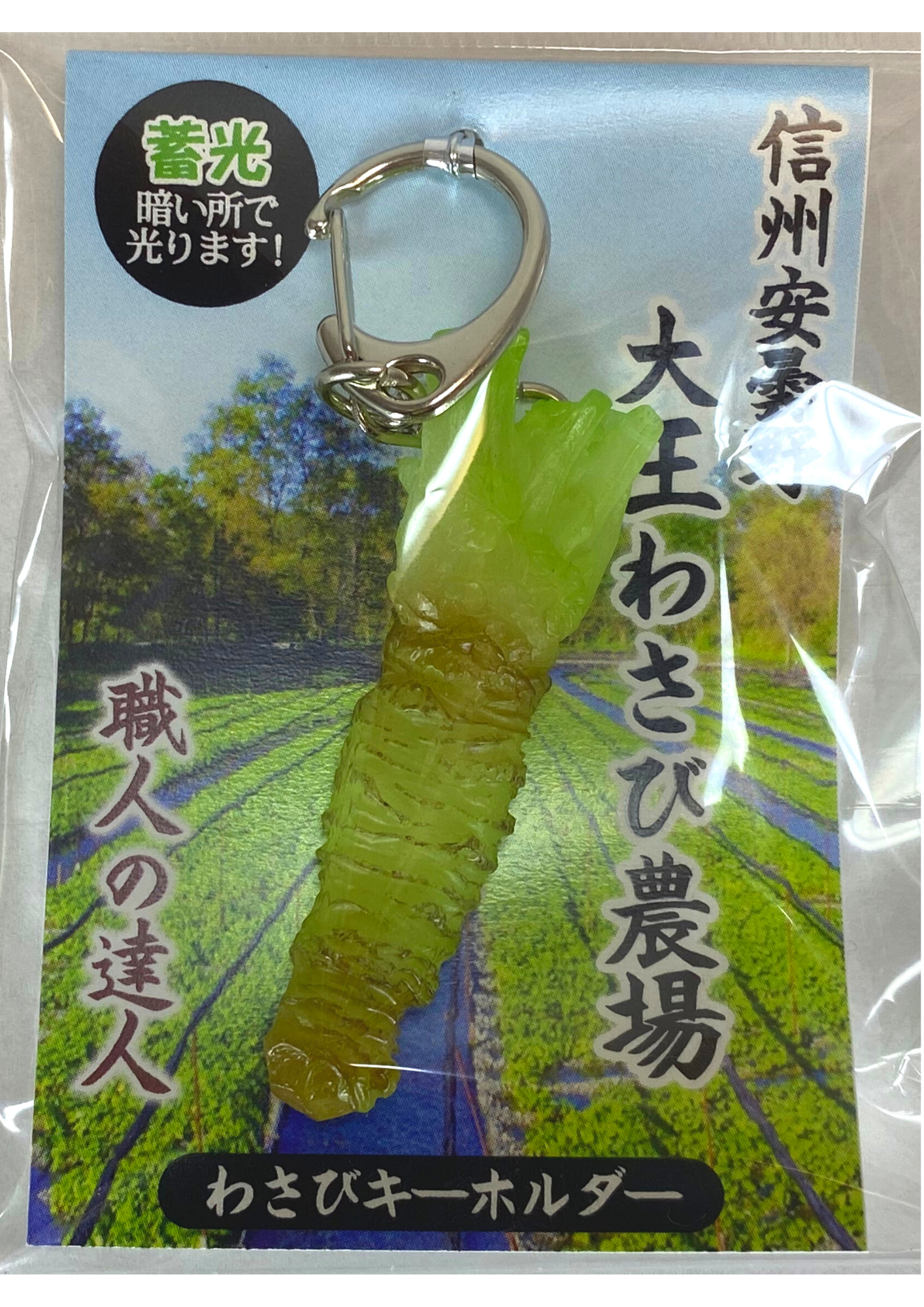 1106 蓄光型 わさびキーホルダー 大王わさび農場 1106 蓄光型 わさびキーホルダー 大王わさび農場